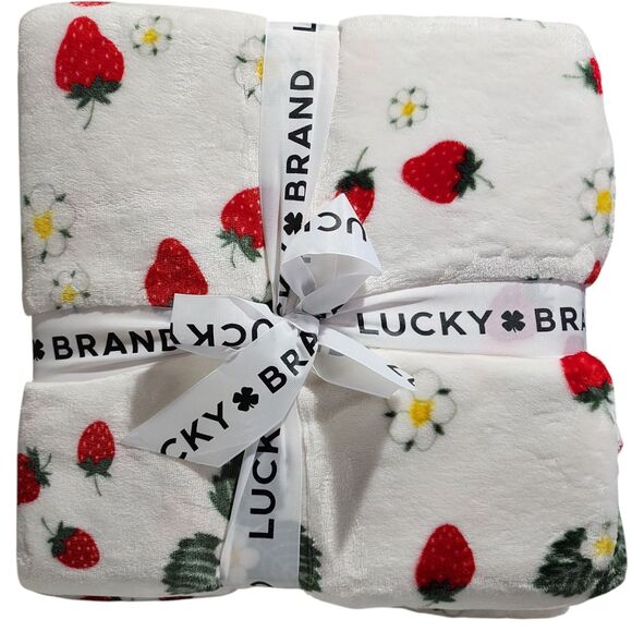 Lucky Brand Queen Size Spring Floral Garden Cozy Plush Blanket 90x90in Multi‎ - Picture 3 of 10